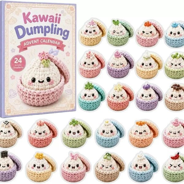 Obasyhig Hand-Knitted-Style Christmas Advent calendar - Kawaii 