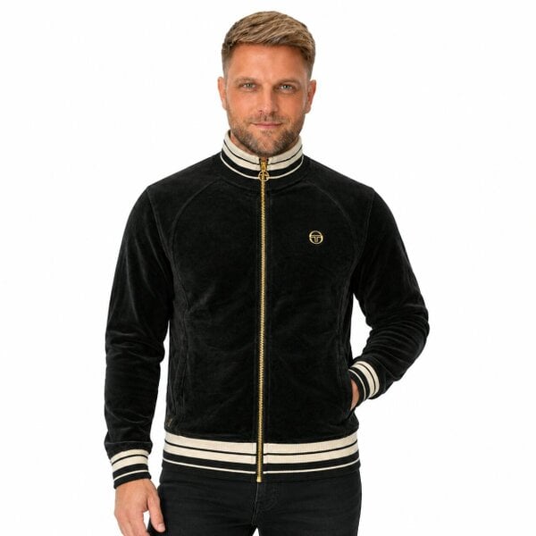 Sergio Tacchini Lazzari Velour Track Top Jacket Black