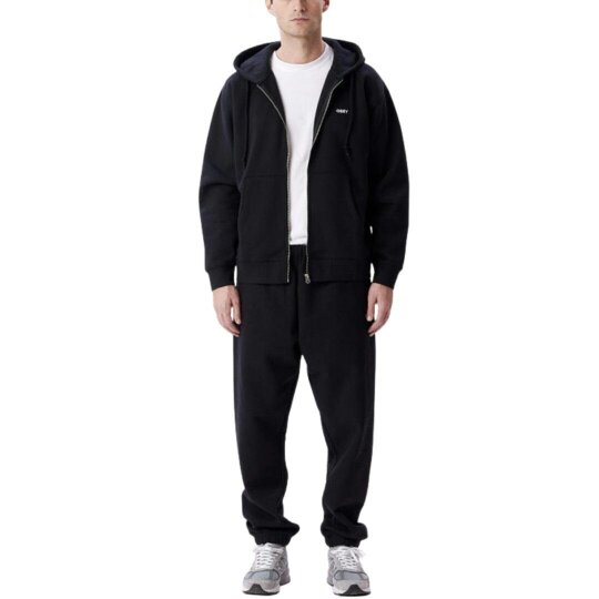 Obey Established Works Bold Zip Black Hoodie