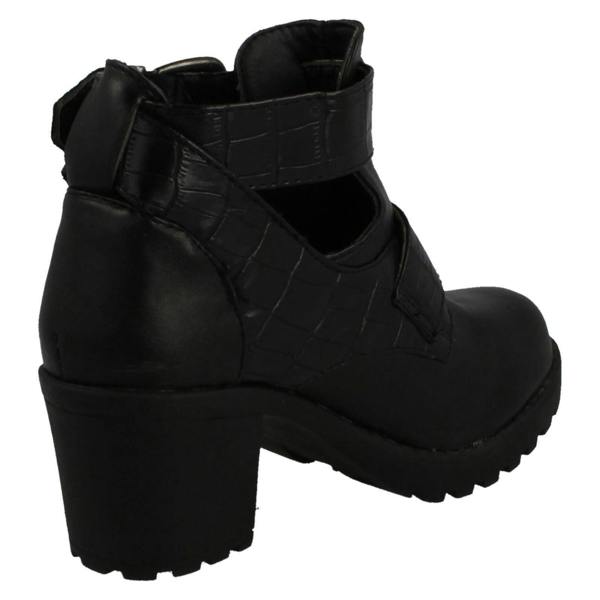 Red:Tag Girls Red Tag Buckle Strap Block Heel Ankle Boots