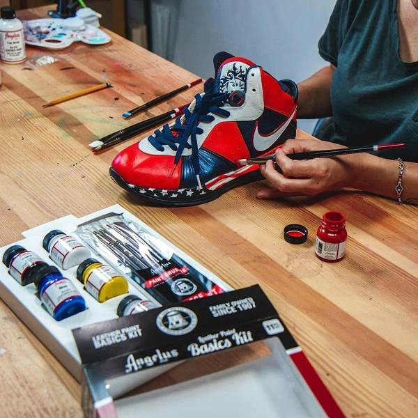 Angelus Leather Acrylic Paint Basics Kit - For Sneaker Customs 11pc