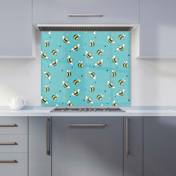 Warren Reed - Designer Hand Drawn Busy Bees Kitchen Splashback