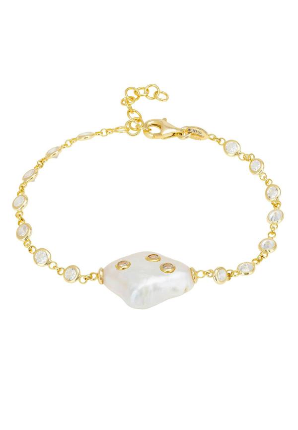 Latelita Polka Dot Baroque Pearl Bracelet Gold