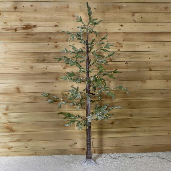 Samuel Alexander 8ft (2.40m) Tall Light up Christmas Snow Tree with 412 Warm White LEDs