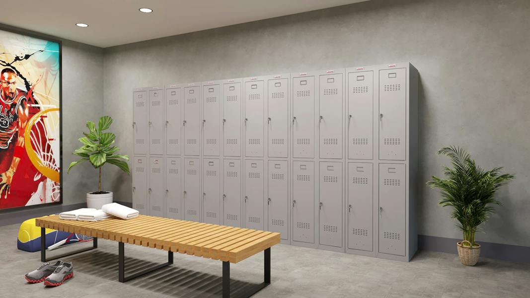 Phoenix Safe Phoenix PL Series PL1230GGK 1 Column 2 Door Personal Locker in Grey with Key Locks