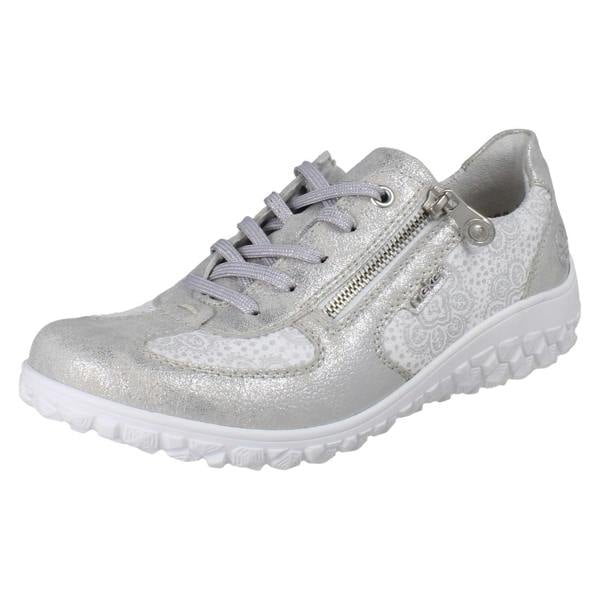 Rieker Womens Rieker Extra Wide Detailed Lace Up Trainers With Side Zip 59501