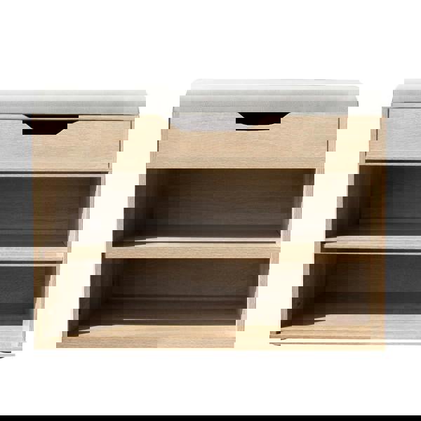 Gr8 Home Wooden Ottoman Shoes Storage Rack Bench Padded Grey Seat Cabinet Cupboard Stand