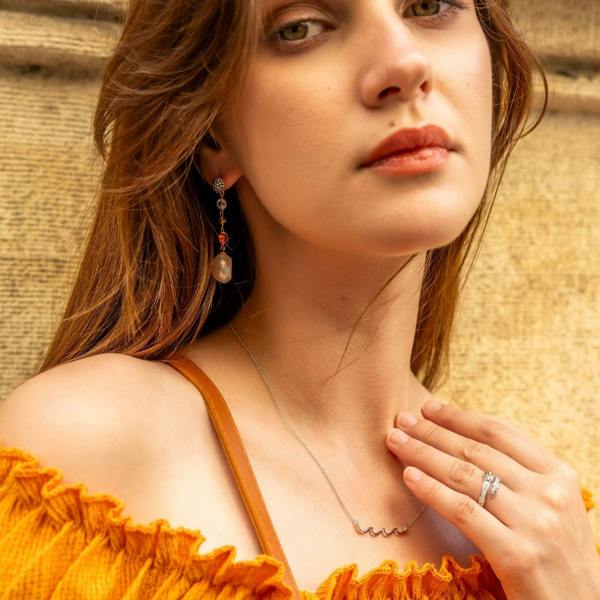 Spero London Chunky Baroque Pearl Drop Sterling Silver Earring