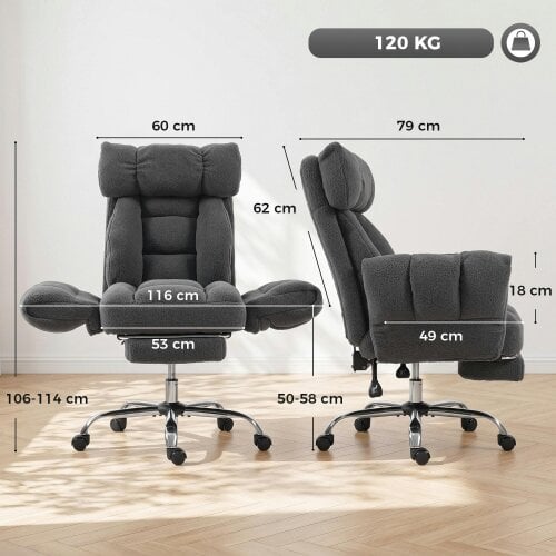 HOMCOM Criss Cross Office Chair with Flip-Up Armrests, Wide Seat