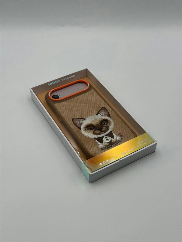 Nimmy Friends Nimmy Big Eye Cute Pet Siamese Cat Case with MagSafe for iPhone 17 Air 6.5" Brown Orange - N-XDY-IP17-AIR-026
