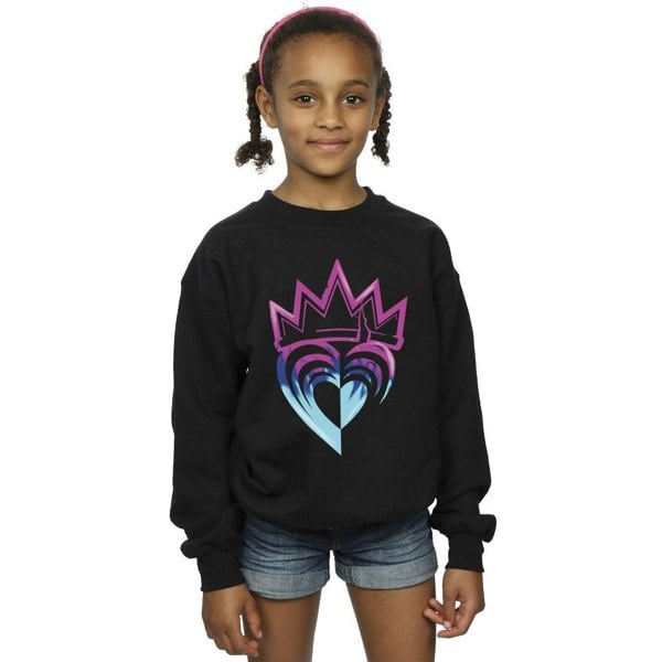 Disney Girls Descendants Pink Crown Sweatshirt - Black