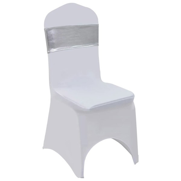 Berkfield 25 pcs Stretchable Chair Band with Diamond Buckle Silver