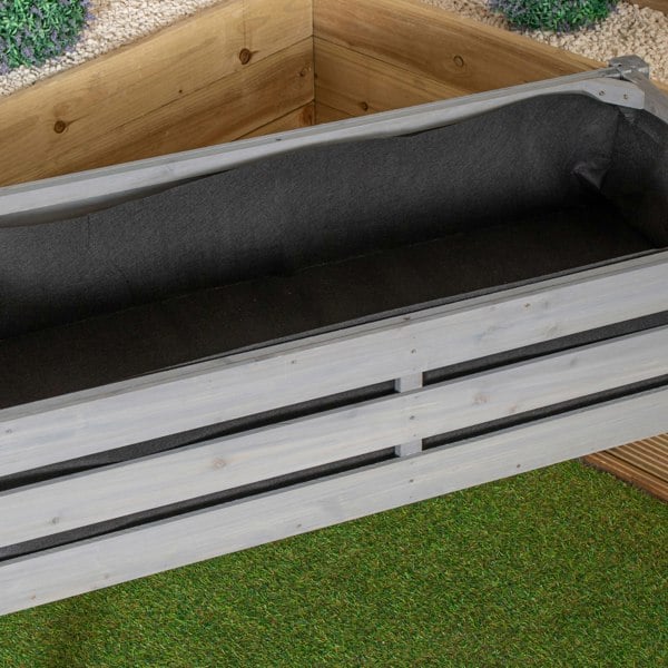 Samuel Alexander 75 x 123cm Samuel Alexander Large Raised Grey Wooden Garden Bed Planter with Slatted Base