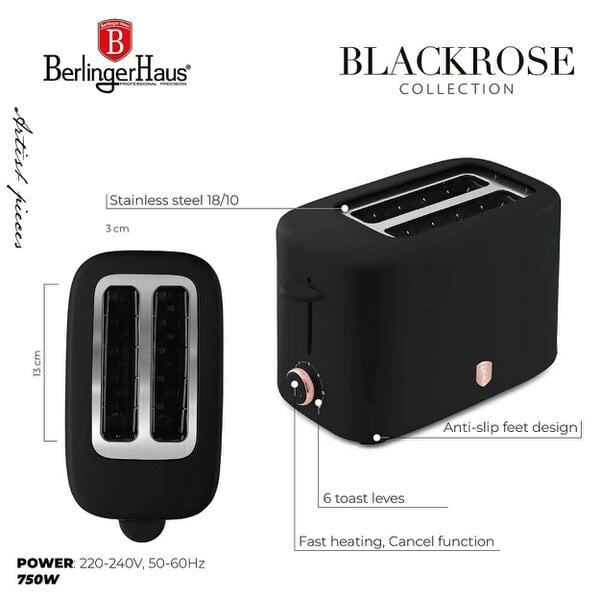 Berlinger Haus Toaster with Cover,Berlinger Haus BH9702