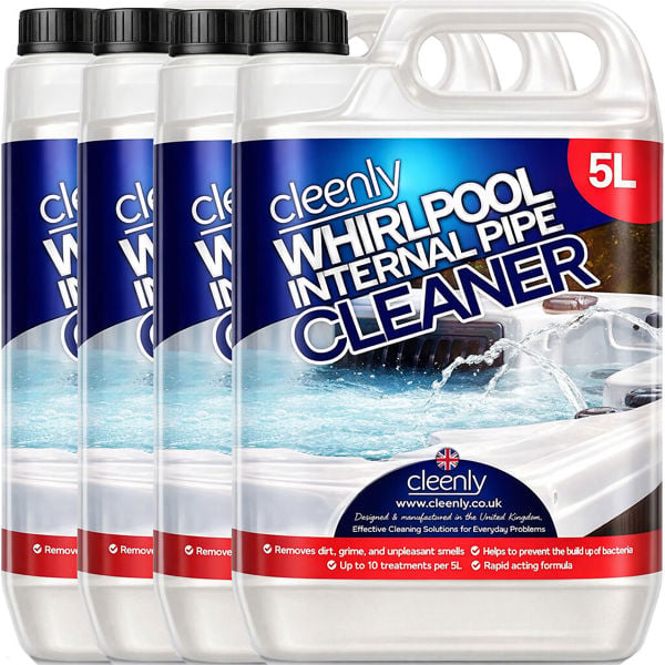 Cleenly Whirlpool Internal Pipe Cleaner Removes Dirt Grime Oil & Odours from Hot Tub Spa and Pool Pipework (20 Litre)
