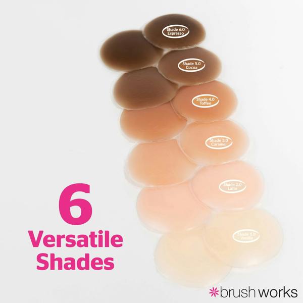 Brushworks Reusable Silicone Nipple Covers Shade 5.0 - Cocoa