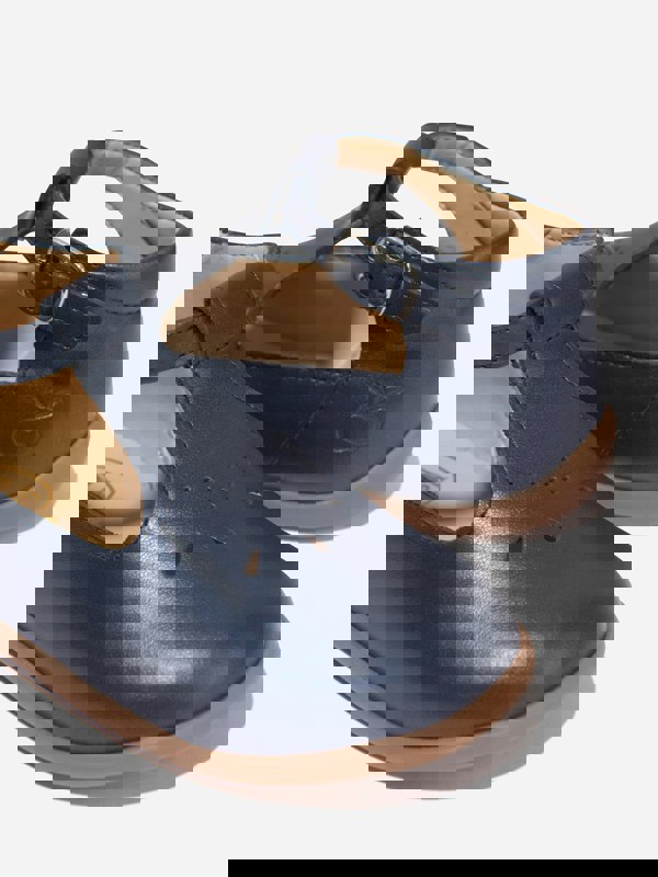 Pom D'Api Baby Boys Leather Stand-Up Salome Booties in Navy