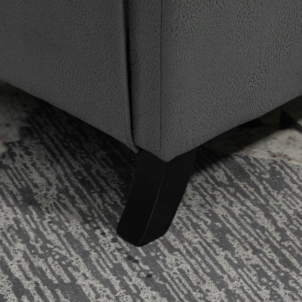 Wyld Haus Lino Microfibre Deep Grey Button Tufted Recliner Armchair With Leg Rest