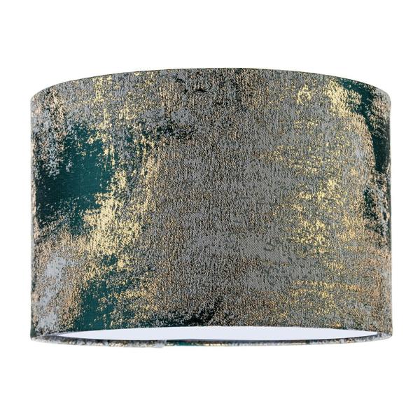 Forest Green Jacquard Fabric Lamp Shade with Metallic Gold Highlights Image 1