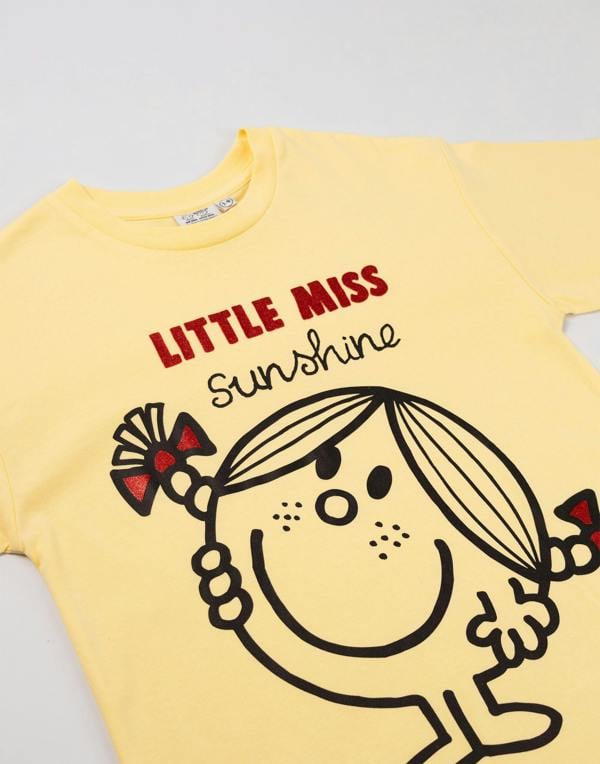 Vanilla Underground Mr. Men & Little Miss Girls Multicoloured Multi Character Multi-Pack of 3 Short-Sleeved T-Shirts