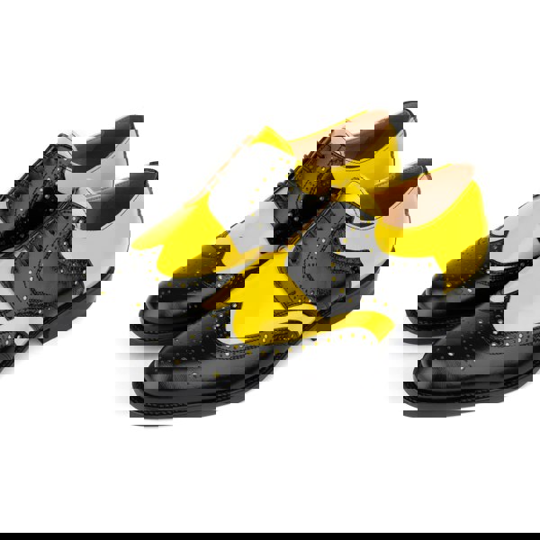 Embassy London Kensington - Yellow & Black - Men's leather brogue lace-up