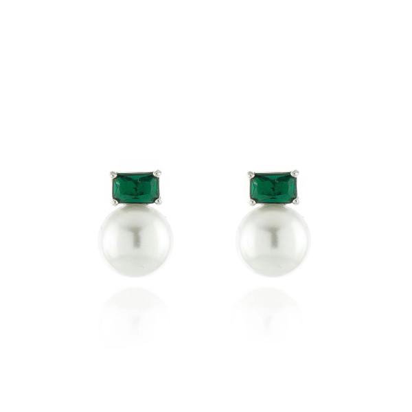 Cachet London Corin Silver Emerald Clip On Earrings