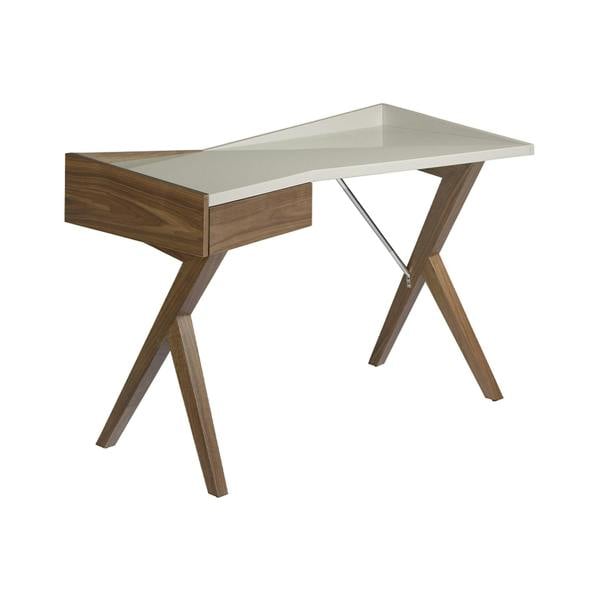 Angel Cerdá Walnut Desk With Grey Wooden Top 3018
