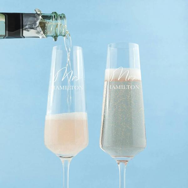 Personalised Couples' Champagne Flute Set - alternative angle