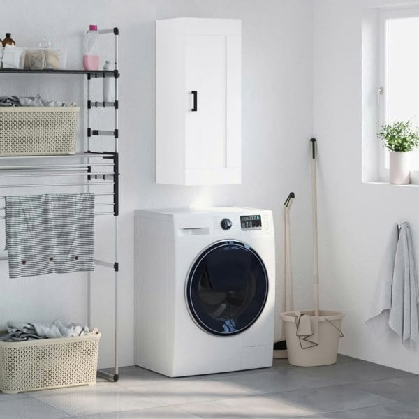 Berkfield Wall Mounted Cabinet White 34.5x34x90 cm Engineered Wood