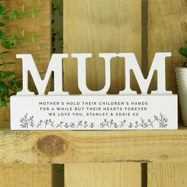 Personalised Memento Company Personalised Floral Wooden Mum Ornament