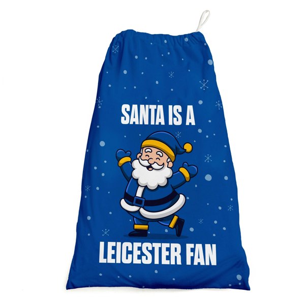 BritishmadeGifts Santa is a Leicester Fan - Football Fan Santa Sack