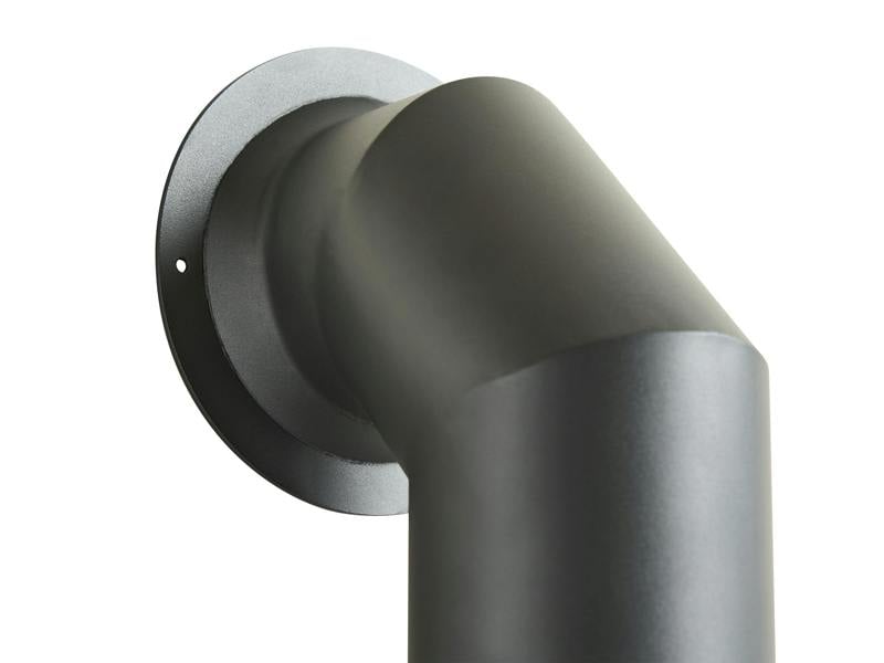 OKO Extra Tall Angled Decorative Metal Stove Pipe in Charcoal Grey