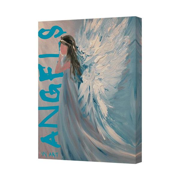 Benjamin Tate Design Canvas Angel Artwork With Blue Wings Wall Decor 6147
