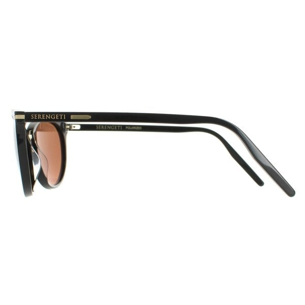 Serengeti Sunglasses Elyna 8846 Shiny Black Mineral Polarized Drivers Gold