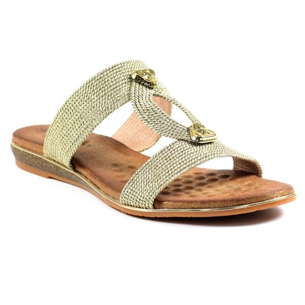 Lunar Women's Calow Leather Sandals - Gold