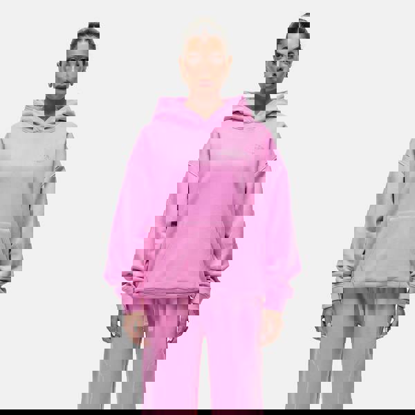 Good For Nothing Pink Overlock Stitch Relaxed Hoodie - Pink Image 1