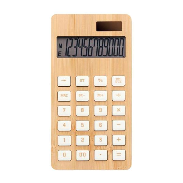 MidOcean Calcubim Bamboo 12 Digits Calculator (Batteries Included) - Wood - 