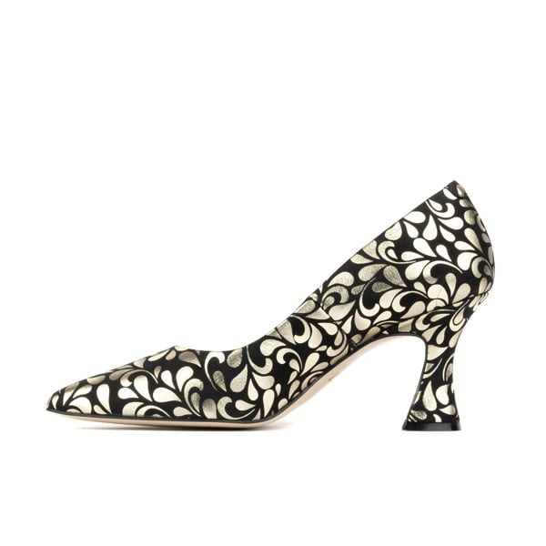 Embassy London Sophia Hollywood - Gold - Women's pointed 3 inch heel pump in black and gold leather