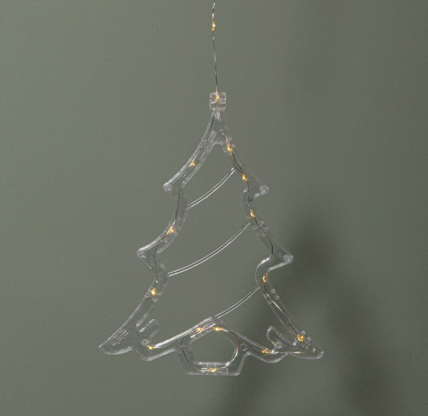 Samuel Alexander 20cm Battery Operated Light up Christmas Tree Window Decoration with Warm White LEDs