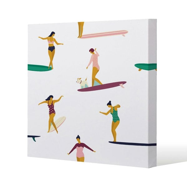 Benjamin Tate Design Female Surfers (Canvas Print)