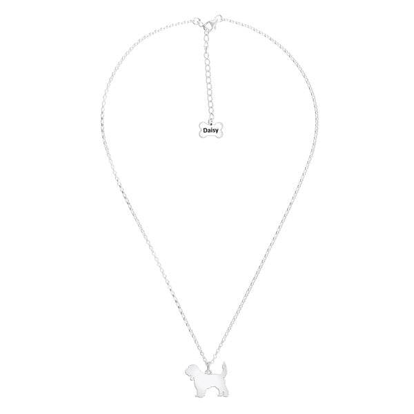 Mylee London Grand Basset Griffon Vendéen Silhouette Silver Necklace - Personalised