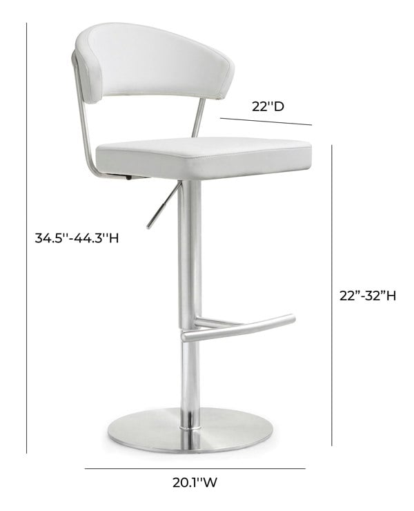 Furniture Edit Cosmo White Stainless Steel Barstool