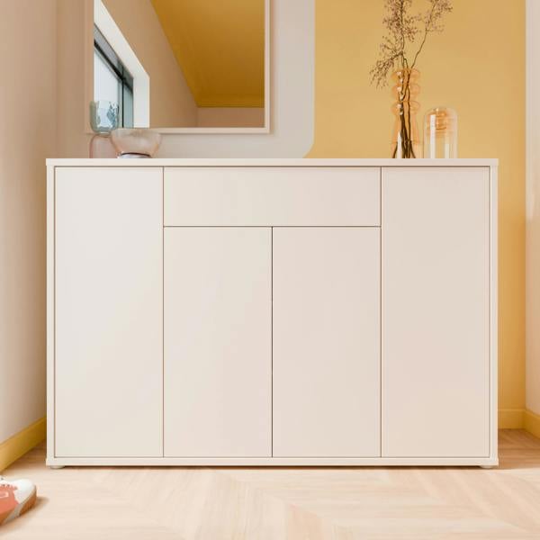 Furniture To Go Alice Springs Sideboard with 4 Doors Push-to-Open & 1 Centralised Drawer Push-to-Open in Sand
