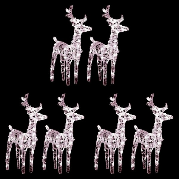 Berkfield Christmas Reindeers 6 pcs Warm White 240 LEDs Acrylic
