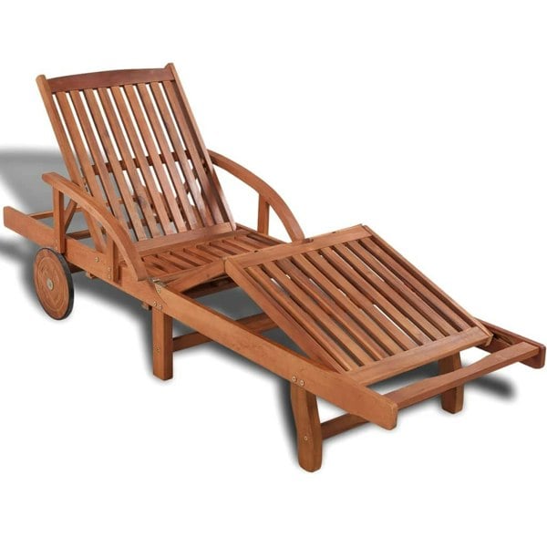Berkfield Sun Lounger Solid Acacia Wood