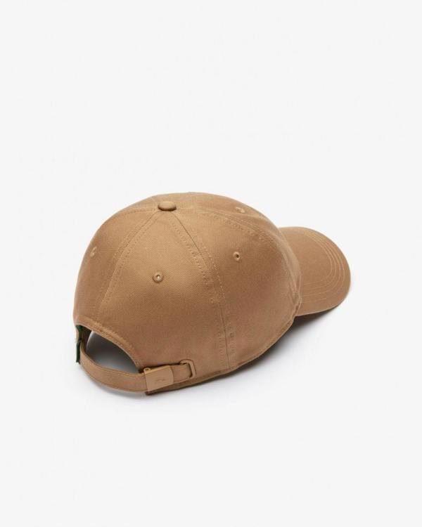 Lacoste Mens Organic Cotton Twill Cap - Cookie SIX - CHO - Designer Mens Hats