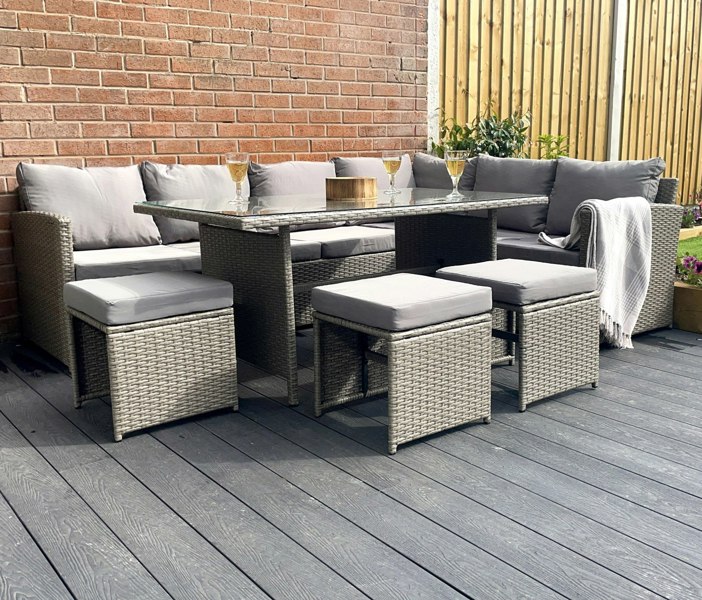 Outdoor Living The Knutsford 9 Seat Corner Rattan Dining Set