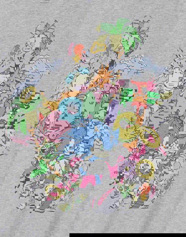 Sonic the Hedgehog Mens Grey Psychedelic Short Sleeved T-Shirt