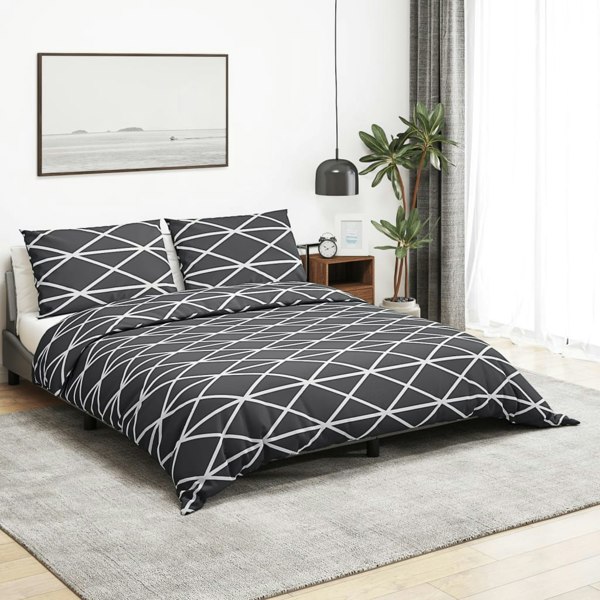 Berkfield Duvet Cover Set Grey 200x200 cm Cotton