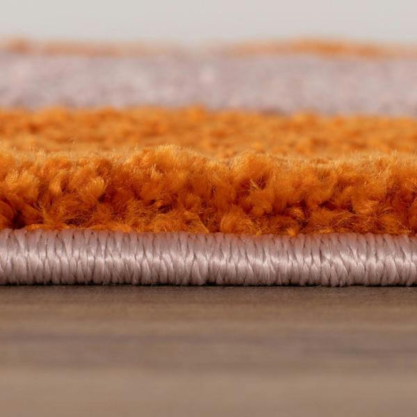 Joli Abstract Orange & Pink Plush Pile Rug